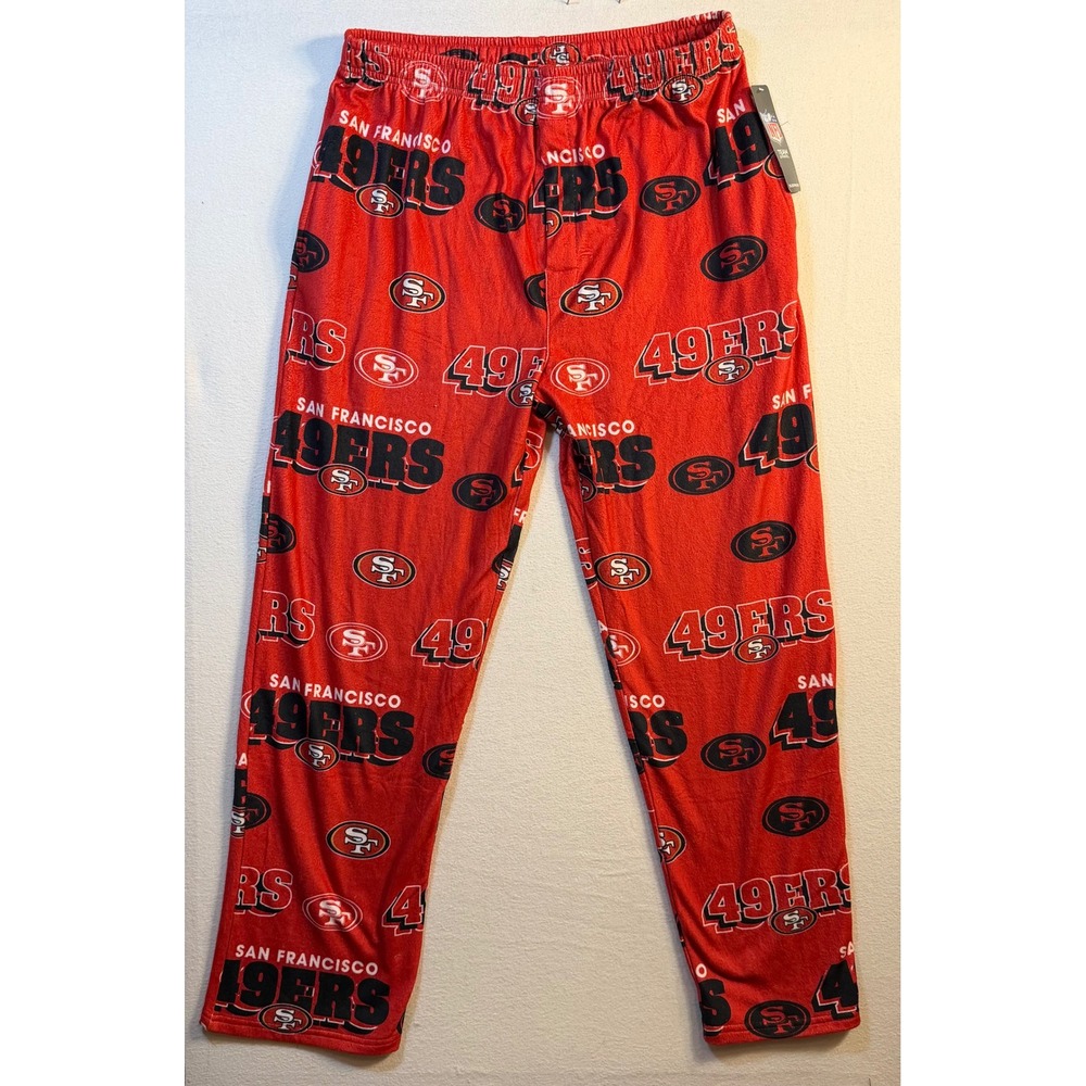 NFL San Francisco 49ers Mens Large Red Microfleece Pajama Pants New